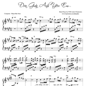 Đơn Giản Anh Yêu Em Sheet Piano